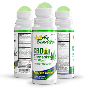 
                  
                    Ay Bendito CBD oil Cannabis Sativa cooling Gel - 3.18oz Roll-on 3PACK
                  
                